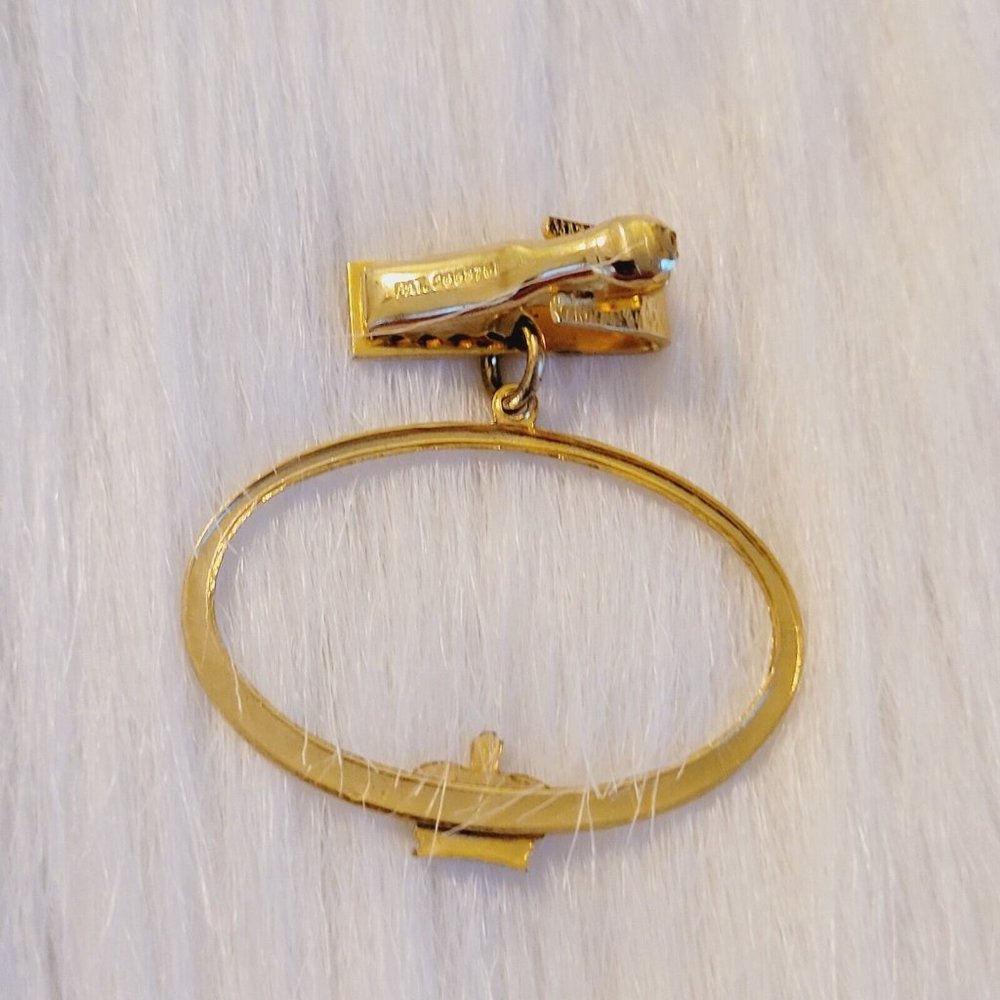 Vintage Royal Crown‎ Tie Clip Pat Pend Gold Tone Metal UK Court Regal 15438 - Picture 5 of 6